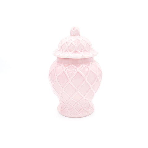 Light Pink Textured Ginger Jar- Small