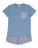 Grace & James Kids Red, White, & Blue Harwell Pocket Short Set