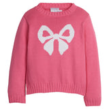 Little English Hot Pink Bow Intarsia Sweater