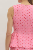 Pink Dot Peplum Top