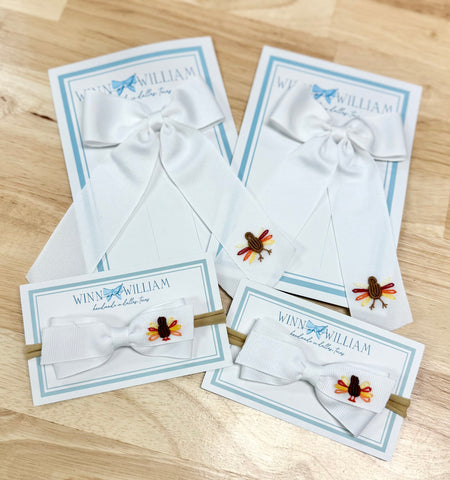 Winn & William White Bullion Turkey Bow - 2 Options