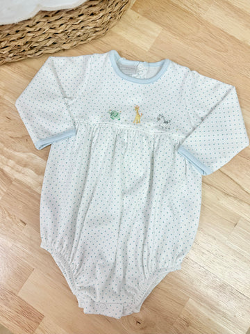 Squiggles by Charlie Blue Dot Animal Safari Long Sleeve Bubble