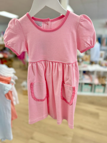 Squiggles by Charlie Bubblegum Mini Stripe Popover Dress