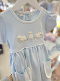 Squiggles by Charlie Pale Blue Lamb Trio Dress