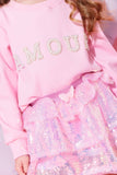 Lola & The Boys Pink Shimmer Sequin Skirt
