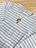 Squiggles by Charlie Blue Stripe Baseball Long Sleeve Bubble