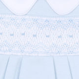 Magnolia Baby Blue Freya & Finn Smocked Collared Footie