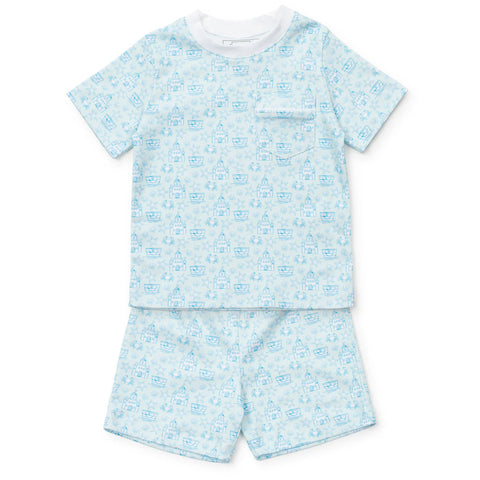 Lila & Hayes Blue Sandcastles Charles Short Set