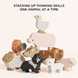 Le Toy Van Wooden Farmyard Stacking Animals & Bag