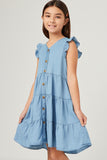 Hayden Girl Chambray Button Down Dress
