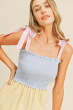 Pastel Color Block Midi Dress