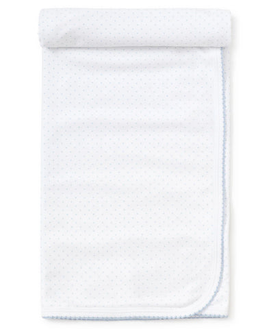 Kissy Kissy White/Blue Dot Blanket