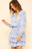 Blue Paisley Print Dress