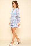 Blue Paisley Print Dress