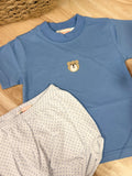 Luigi Kids Chambray Dot Crochet Teddy Diaper Set