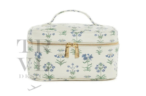 TRVL Provence Train Luxe Cosmetic Bag w/ Green Pinstripe Liner