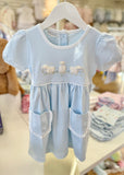 Squiggles by Charlie Pale Blue Lamb Trio Dress