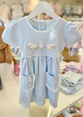 Squiggles by Charlie Pale Blue Lamb Trio Dress