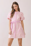 Pink Floral Button Front Dress