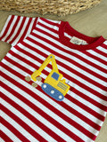 Luigi Kids Red Stripe Backhoe Tee