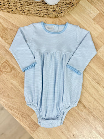 Squiggles by Charlie Blue Mini Stripe Long Sleeve Bubble