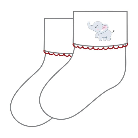 Magnolia Baby Boys Elephant Football Embroidered Socks