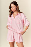 Pink Terry Short Set