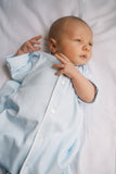 Lullaby Set Blue Mini Gingham Pima Daygown