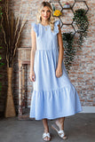 Blue Gingham Maxi Dress