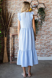 Blue Gingham Maxi Dress