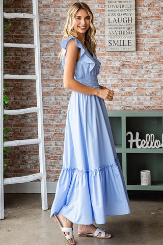 Periwinkle Smocked Waist Maxi Dress