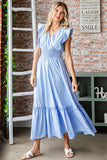 Periwinkle Smocked Waist Maxi Dress