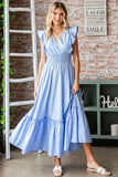 Periwinkle Smocked Waist Maxi Dress