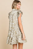 Sage Leopard Dress