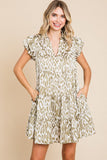 Sage Leopard Dress