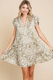 Sage Leopard Dress