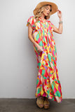 Geometric Challs Maxi Dress