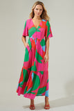 Abstract Button Down Maxi Dress