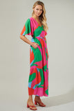 Abstract Button Down Maxi Dress