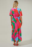 Abstract Button Down Maxi Dress