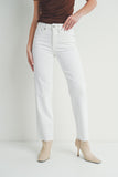 White Raw Hem Jeans