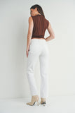 White Raw Hem Jeans