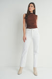 White Raw Hem Jeans