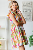 Abstract Tiered Dress