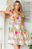 Abstract Tiered Dress