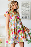 Abstract Tiered Dress