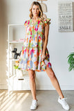 Abstract Tiered Dress