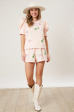 Peach Martini Sequin Top