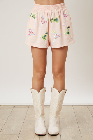 Peach Martini Sequin Shorts