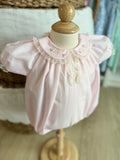 Baby Sen Light Pink Lace Embroidered Bubble